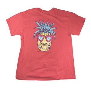 Girlie Girl Originals Shirt Womens Large Pineapple Beach Face Summer Graphic Tee